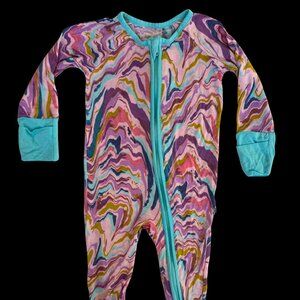 Little Sleepies 0-3m Pink Marble Swirl Zippy